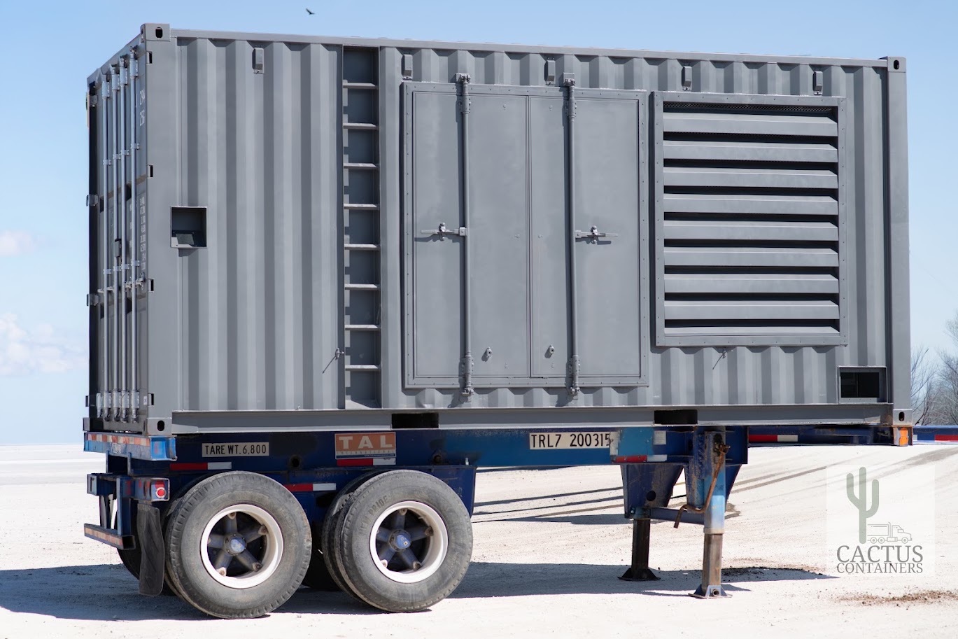 Generator enclosure installed on site by Cactus Containers