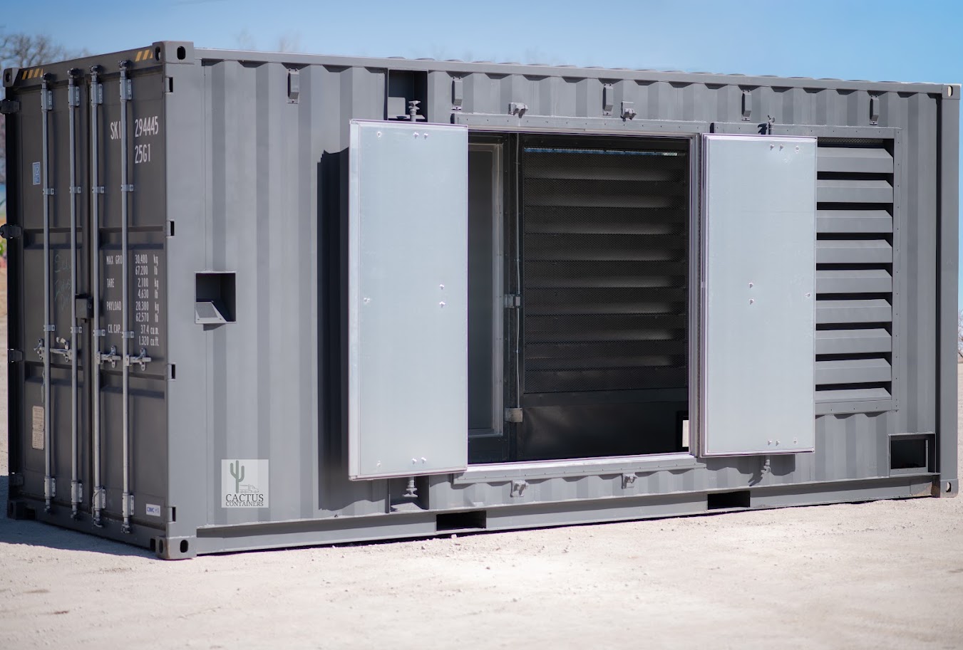 Ventilation louvres on a Cactus Containers generator enclosure