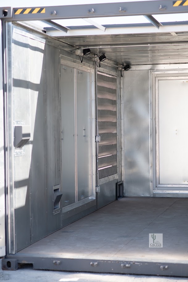 Inside a Cactus Containers generator enclosure